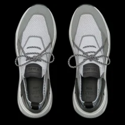 BERLUTI Sneaker basse Shadow maille gris cuir veau blanc