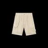 Bermuda cargo STONE ISLAND Ghost taille élastique lin diagonal beige multi poches
