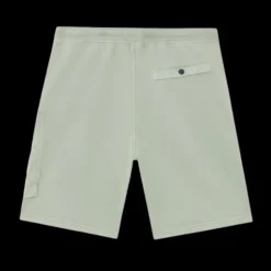 Bermuda cargo STONE ISLAND molleton coton vert sauge poche zippée
