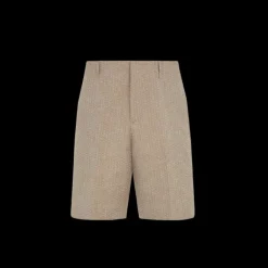 Bermuda tailleur FENDI laine polaire beige surpiqures