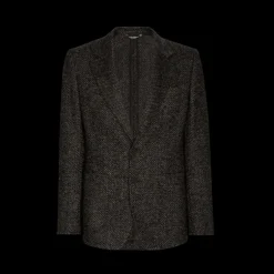 Blazer Dolce Gabbana à poches plaquées tweed anthracite
