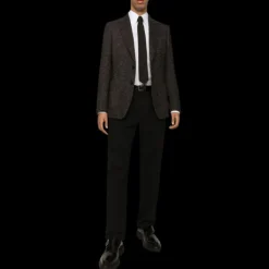 Blazer Dolce Gabbana à poches plaquées tweed anthracite