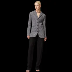 Blazer long MISSONI en coton mélangé noir blanc