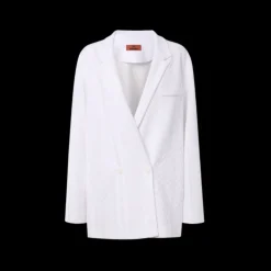 Blazer MISSONI double boutonnage coton viscose blanc chevrons