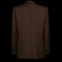 Blazer oversize MAGDA BUTRYM coupe carré laine marron chocolat