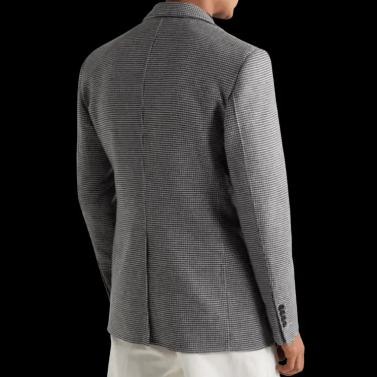 Blazer TOM FORD laine cachemire mélangé pied-de-poule noir blanc