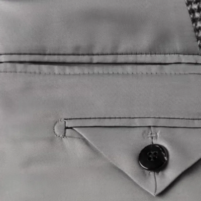 Blazer TOM FORD laine cachemire mélangé pied-de-poule noir blanc