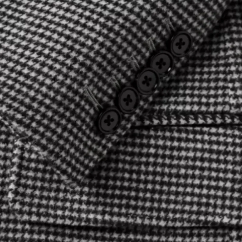 Blazer TOM FORD laine cachemire mélangé pied-de-poule noir blanc