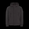 Blouson à capuche STONE ISLAND coton noir Softshell bouton pression