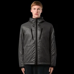 Blouson à capuche STONE ISLAND nylon recyclé noir Pertex