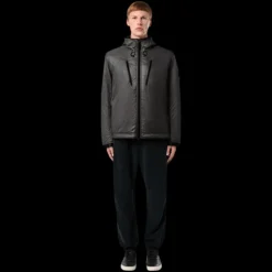 Blouson à capuche STONE ISLAND nylon recyclé noir Pertex