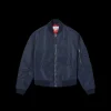 Blouson Bomber LOEWE nylon bleu marine Anagramme dos cuir