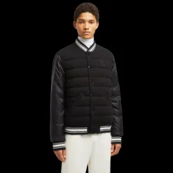 Blouson Bomber MONCLER Bouchet nylon noir logo universitaire Moncler Archive