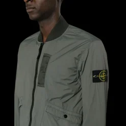 Blouson bomber STONE ISLAND nylon kaki patch Compass