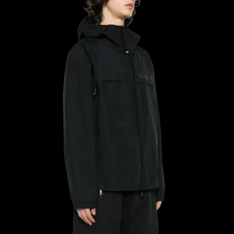 Blouson coupe vent Shipton capuche noir Goretex Moncler Grenoble