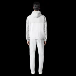 Blouson coupe-vent à capuche STONE ISLAND nylon reps déperlant gris