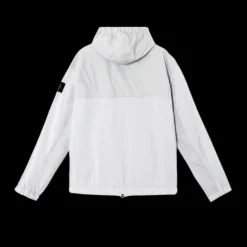 Blouson coupe-vent à capuche STONE ISLAND nylon reps déperlant gris