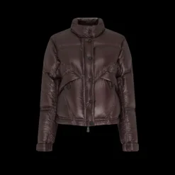 Blouson doudoune MONCLER Julier nylon bordeaux poche dos logo Grenoble