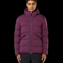 Blouson doudoune STONE ISLAND à capuche nylon déperlant bordeaux mat