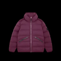 Blouson doudoune STONE ISLAND à capuche nylon déperlant bordeaux mat