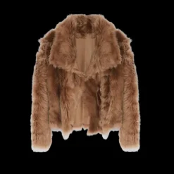 Blouson Veste crochet YVES SALAMON Toscane couleur sarrasin camel