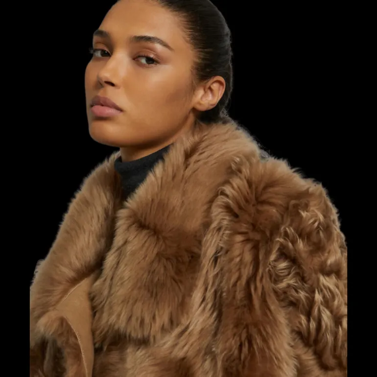 Blouson Veste crochet YVES SALAMON Toscane couleur sarrasin camel