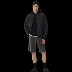 Blouson zippé Boswell coton nylon noir réversible matelassé