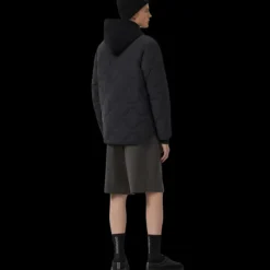 Blouson zippé Boswell coton nylon noir réversible matelassé