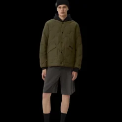 Blouson zippé CANADA GOOSE Boswell coton nylon kaki réversible matelassé