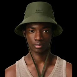 Bob à cordon AMI Paris toile nylon kaki broderie logo