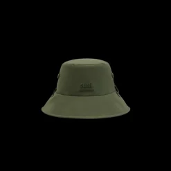 Bob à cordon AMI Paris toile nylon kaki broderie logo