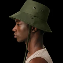 Bob à cordon AMI Paris toile nylon kaki broderie logo