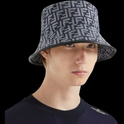 Bob FENDI en denim bleu FF jacquard blanc