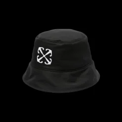 Bob noir OFF WHITE broderie Arrows Flèche Croix Blanc