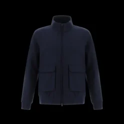 Bomber en laine HERNO Storm System® bleu marine poches
