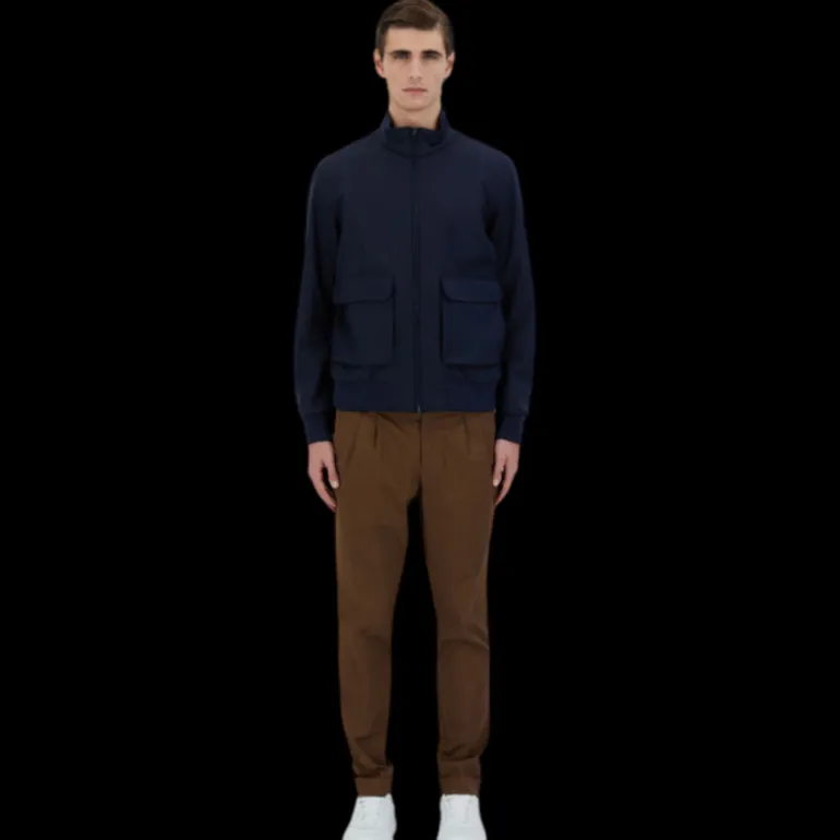 Bomber en laine HERNO Storm System® bleu marine poches