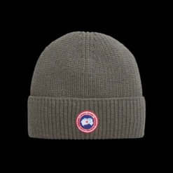 Bonnet CANADA GOOSE Arctic Rib laine mérinos gris