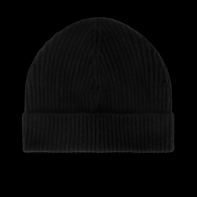 Bonnet DOLCE & GABBANA laine cachemire noir plaque métal logo