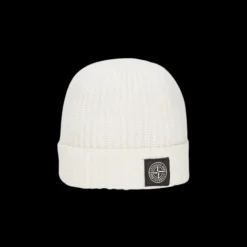 Bonnet STONE ISLAND laine vierge écru Rose des vents Revers