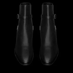 BOTTINES CUIR NOIR+SANGLE