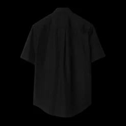 BURBERRY Chemise manche courte coton noir broderie chevalier équestre