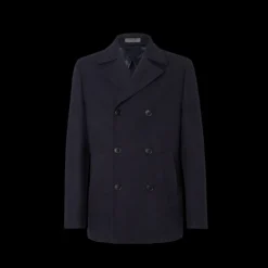Caban CORNELIANI Peacoat laine vierge double face bleu marine