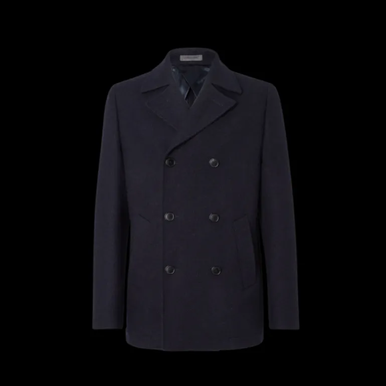 Caban CORNELIANI Peacoat laine vierge double face bleu marine