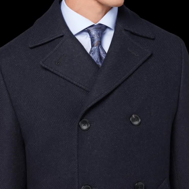 Caban CORNELIANI Peacoat laine vierge double face bleu marine