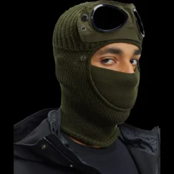 Cagoule CP COMPANY laine mérinos extra fine Kaki Lunettes