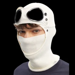 Cagoule CP COMPANY laine mérinos extra fine Blanc Lunettes