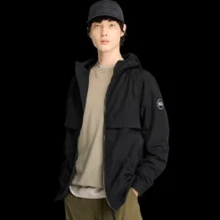 CANADA GOOSE Sweat à capuche coupe vent zippé Faber nylon noir logo noir
