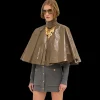 Cape CHLOE courte coton laqué brillant marron kaki