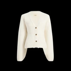Cardigan à boutons KHAITE Scarlet col en V Cachemire écru
