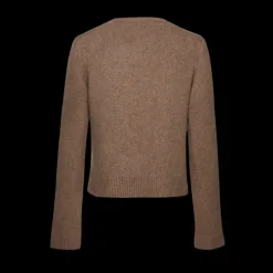 Cardigan boutons MAGDA BUTRYM col rond cachemire marron